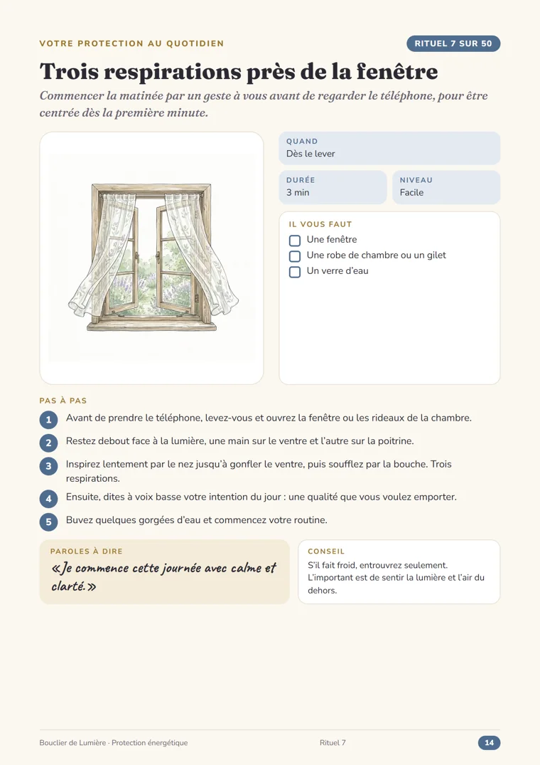 Page d’un rituel de Protection énergétique