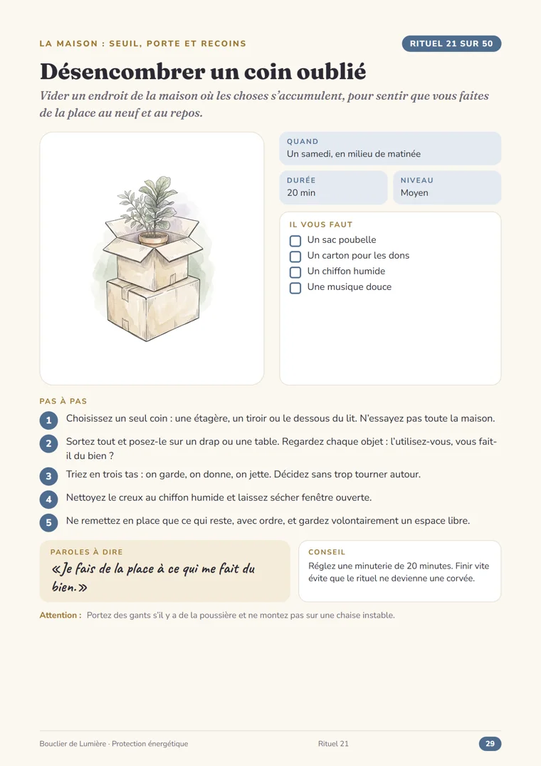 Page du guide : matériel et étapes