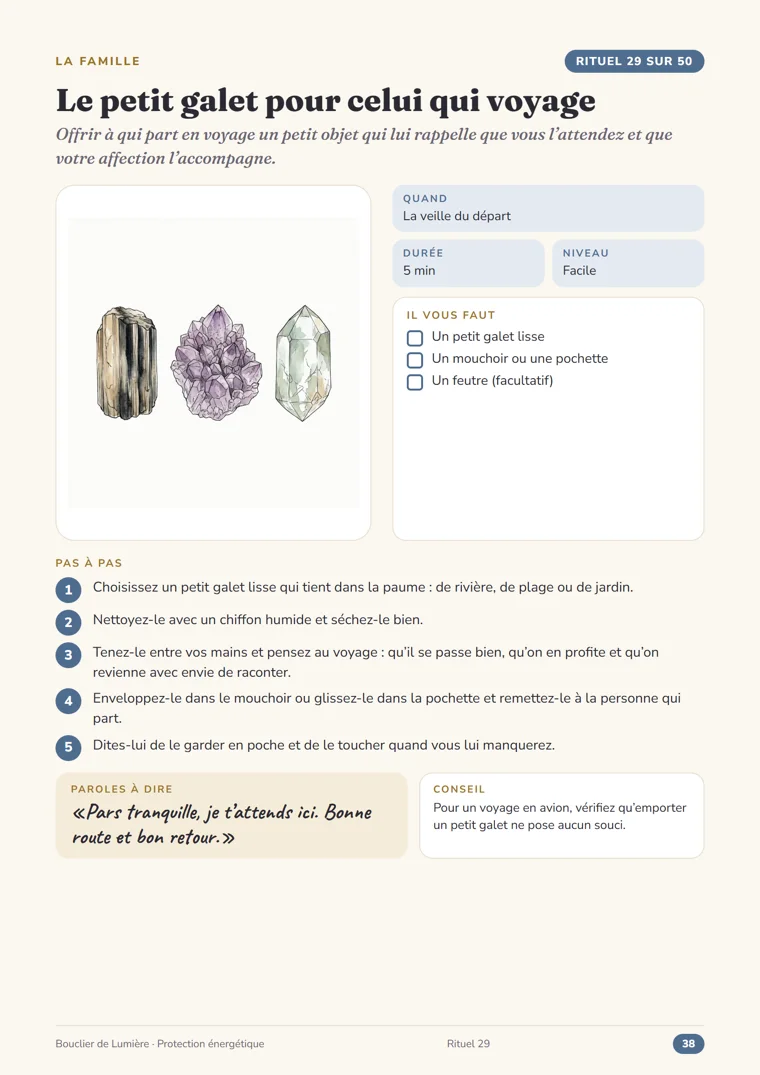 Page de rituel du guide