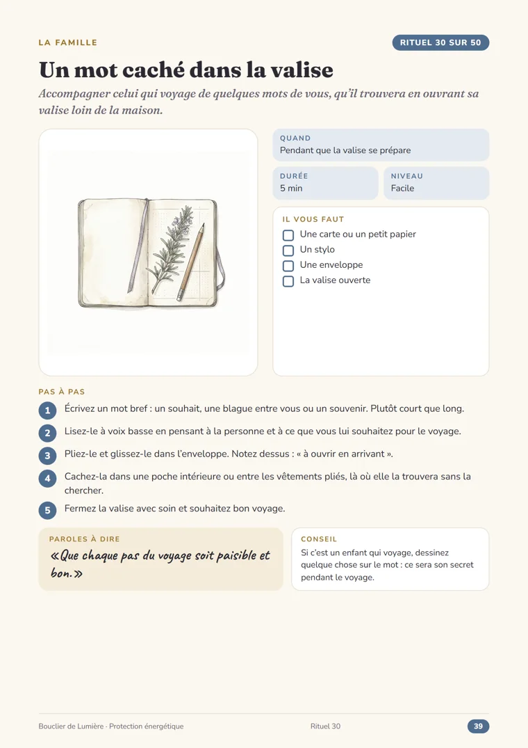 Page de rituel du guide